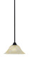 Paramount 1 Light Mini Pendant In Matte Black Finish With 10" Amber Marble Glass (3401-MB-513)