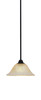 Paramount 1 Light Mini Pendant In Matte Black Finish With 10" Amber Crystal Glass (3401-MB-730)