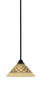 Paramount 1 Light Mini Pendant In Matte Black Finish With 10" Chocolate Icing Glass (3401-MB-7183)