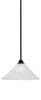 Paramount 1 Light Mini Pendant In Matte Black Finish With 12" Frosted Crystal Glass (3401-MB-701)