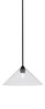 Paramount 1 Light Mini Pendant In Matte Black Finish With 16" Smoke Bubble Glass (3401-MB-2162)