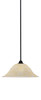 Paramount 1 Light Mini Pendant In Matte Black Finish With 16" Amber Marble Glass (3401-MB-53613)