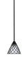 Paramount 1 Light Mini Pendant In Matte Black Finish With 7" Diamond Ice Art Glass (3401-MB-9185)