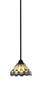 Paramount 1 Light Mini Pendant In Matte Black Finish With 7" Cyprus Art Glass (3401-MB-9395)