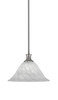 Stem Pendant With Hang Straight Swivel Shown In Brushed Nickel Finish With 14" White Alabaster Swirl Glass (76-BN-5731)