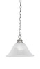 Chain Hung Pendant Shown In Brushed Nickel Finish With 14" White Alabaster Glass (92-BN-5831)
