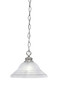 Chain Hung Pendant Shown In Brushed Nickel Finish With 12" White Alabaster Swirl Glass (92-BN-5931)