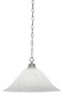 Chain Hung Pendant Shown In Brushed Nickel Finish With 20" White Alabaster Swirl Glass (92-BN-5781)