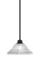 Stem Pendant With Hang Straight Swivel Shown In Matte Black Finish With 12" White Alabaster Swirl Glass (72-MB-5931)