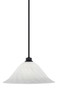 Stem Pendant With Hang Straight Swivel Shown In Matte Black Finish With 20" White Alabaster Swirl Glass (72-MB-5781)