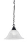 Chain Hung Pendant Shown In Matte Black Finish With 14" White Alabaster Glass (92-MB-5831)