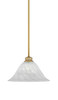 Stem Pendant With Hang Straight Swivel Shown In New Age Brass Finish With 14" White Alabaster Swirl Glass (72-NAB-5731)