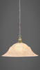 Chain Hung Pendant Shown In New Age Brass Finish With 20" Italian Marble Glass  (96-NAB-53818)