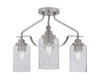 Odyssey 3 Light Semi Flush Mount In Brushed Nickel Finish With 4" Smoke Bubble Glass (2607-BN-3002)