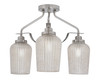 Odyssey 3 Light Semi Flush Mount In Brushed Nickel Finish With 5" Silver Textured Glass (2607-BN-4253)