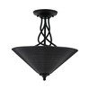 Capri 3 Bulb Semi-Flush Shown In Matte Black Finish With 16" Black Matrix Glass (909-MB-4019)