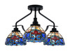 Odyssey 3 Light Semi Flush Mount In Matte Black Finish With 7" Sierra Art Glass  (2607-MB-9355)