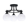 Paramount 3 Light Semi-Flush In Matte Black Finish With 5.75" White Marble Glass (3417-MB-4101)