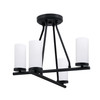 Trinity 4 Light Semi-Flush Shown In Matte Black Finish With 2.5" White Muslin Glass (2807-MB-801B)