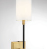 Savoy House 1-Light Wall Sconce in Black with Natural Brass Accents (M90069BNB)