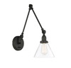 Savoy House Drake 1-Light Adjustable Wall Sconce in Matte Black (9-9131CP-1-89)