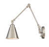 Morland 1-Light Adjustable Wall Sconce in Satin Nickel (9-961CP-1-SN)
