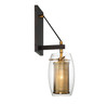 Dunbar 1-Light Wall Sconce in Warm Brass with Bronze (9-9065-1-95)