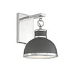 Corning 1-Light Wall Sconce in Gray with Polished Nickel Accents (9-8884-1-175)