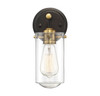 Clayton 1-Light Wall Sconce in English Bronze and Warm Brass (9-2262-1-79)