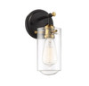 Clayton 1-Light Wall Sconce in English Bronze and Warm Brass (9-2262-1-79)
