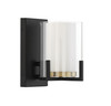Eaton 1-Light Wall Sconce in Matte Black with Warm Brass (9-1977-1-143)