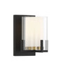 Eaton 1-Light Wall Sconce in Matte Black with Warm Brass (9-1977-1-143)