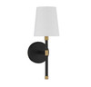 Savoy House Brody 1-Light Wall Sconce in Matte Black with Warm Brass Accents (9-1632-1-143)