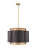 Harlech 4 Light Pendant in Bronze + Rubbed Brass (739P32-BRZ-RB)