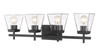 Lauren 4 Light Vanity in Matte Black (819-4V-MB)