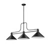Melange 3 Light Billiard in Matte Black (725-3MB-MMB)