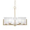 Atlas Uplight, 5 Light, Chandelier In New Age Brass Finish With 4" White Marble Glass (4505-NAB-3001)