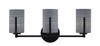 Atlas 3 Light Bath Bar In Matte Black Finish With 4" Gray Matrix Glass (4513-MB-4062)