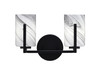 Atlas 2 Light Bath Bar In Matte Black Finish With 4" Onyx Swirl Glass (4512-MB-3009)