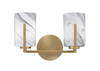 Atlas 2 Light Bath Bar In New Age Brass Finish With 4" Onyx Swirl Glass (4512-NAB-3009)
