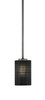 Atlas 1 Light Mini Pendant In Graphite Finish With 4" Black Matrix Glass (4501-GP-4069)