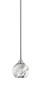 Paramount 1 Light Mini Pendant In Brushed Nickel Finish With 5.75" Onyx Swirl Glass  (3401-BN-4109)