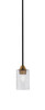 Paramount 1 Light Mini Pendant In Matte Black & Brass Finish With 4" Smoke Bubble Glass (3401-MBBR-3002)