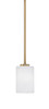 Atlas 1 Light Mini Pendant In New Age Brass Finish With 4" White Marble Glass (4501-NAB-3001)