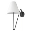 Kennedy 1 Light Articulating Wall Sconce in Natural Black with Ivory Linen Shade (3690-A1W NB-IL)