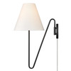 Kennedy 1 Light Articulating Wall Sconce in Natural Black with Ivory Linen Shade (3690-A1W NB-IL)