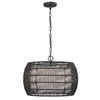 Everly 4 Light Pendant in Matte Black with Modern Black Rattan Shade (6805-4 BLK-MBR)