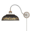Kinsley 1 Light Articulating Wall Sconce in Aged Galvanized Steel with Antique Black Iron Shade (0865-A1W AGV-ABI)
