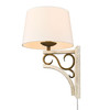 Solay 1 Light Wall Sconce (Plug-in or Hardwire) in Burnished Chestnut with Ivory Linen Shade (1832-1W BC-CDW)