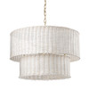 Erma BCB 6 Light Chandelier in Brushed Champagne Bronze with White Wicker Shade (1084-6 BCB-WW)